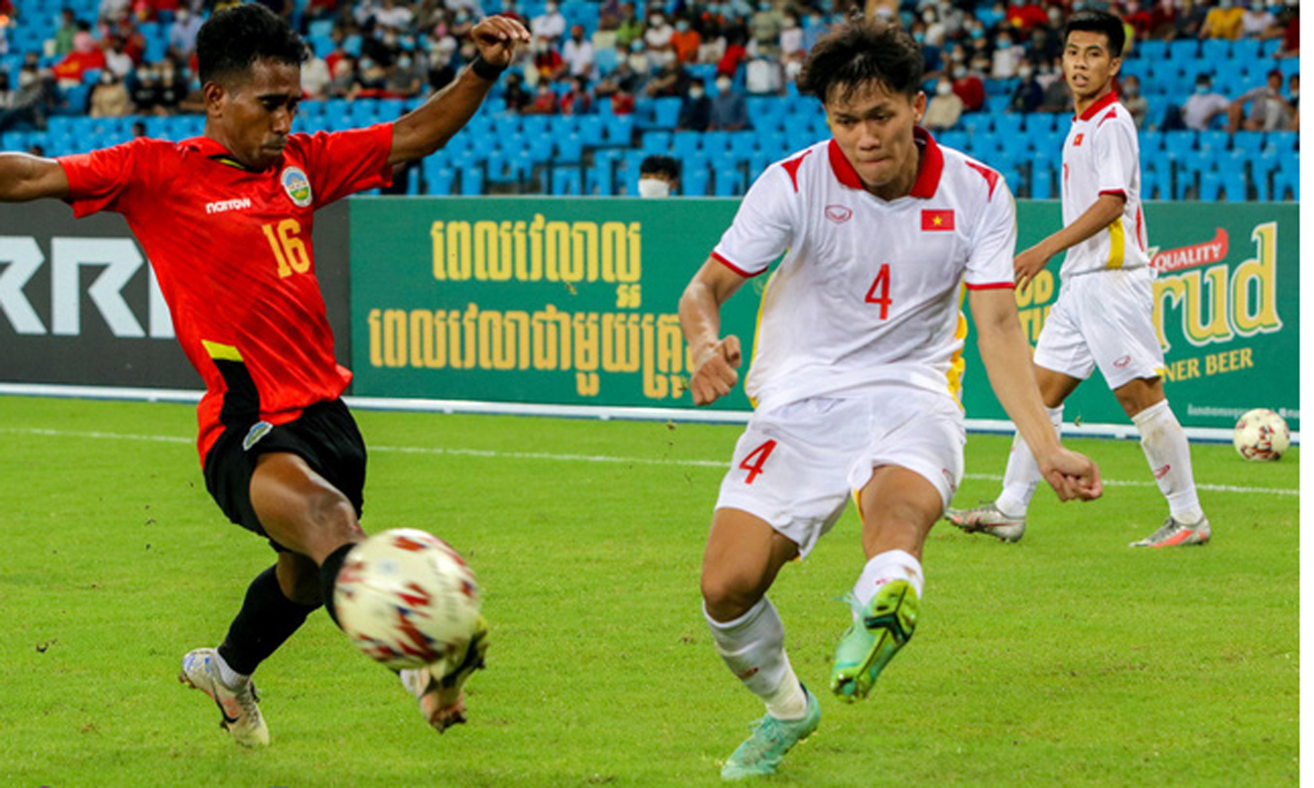 Hạ Timor Leste 5-3 ở loạt đá luân lưu tối 24/2, Việt Nam vào chung kết U23 Đông Nam Á gặp Thái Lan. - Ảnh: VFF