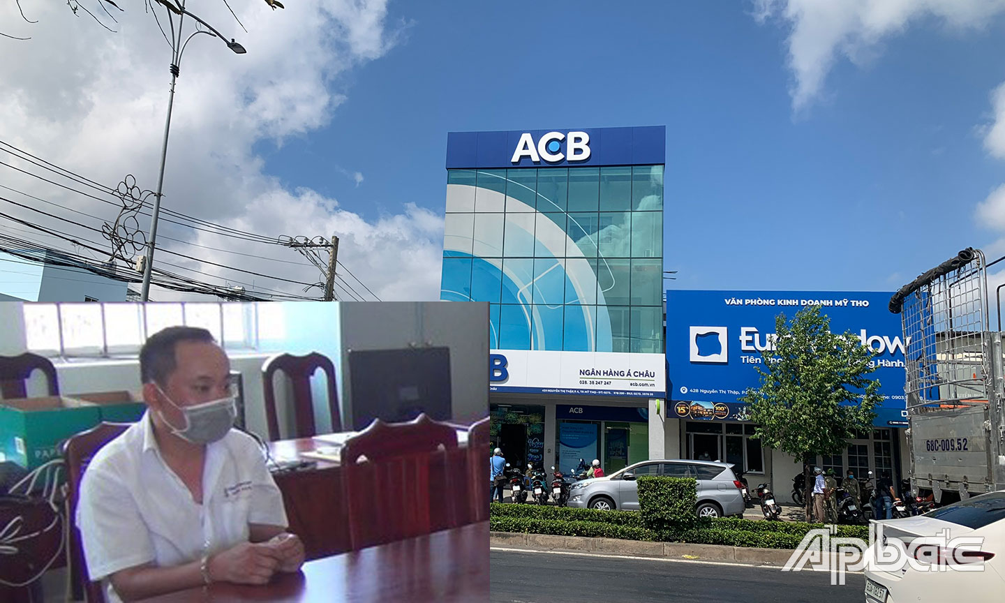 Đối tượng và Ngân hàng ACB nơi xảy ra vụ cướp bất thành.