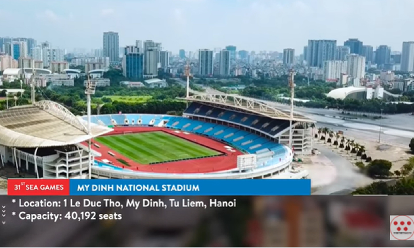 Sân vận động Mỹ Đình-nơi tổ chức Lễ khai mạc SEA Games 31 và là địa điểm thi đấu môn bóng đá nam, điền kinh