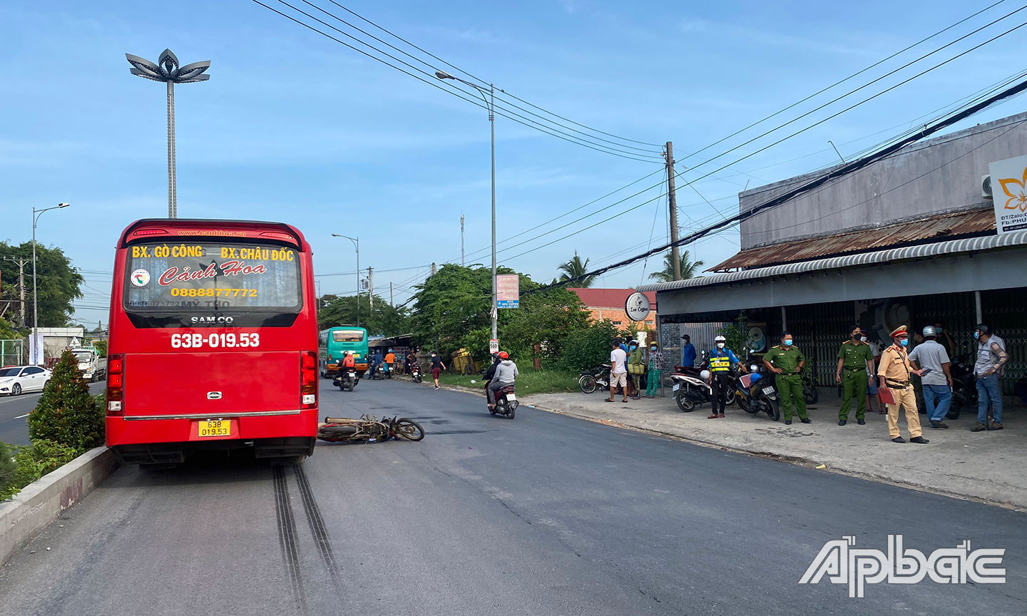 Hiện trường vụ tai nạn giao thông.