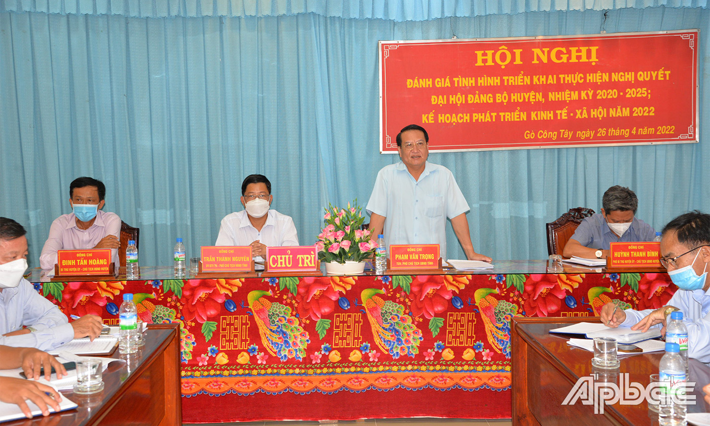 đồng chí Phạm Văn Trọng phát biểu chỉ đạo