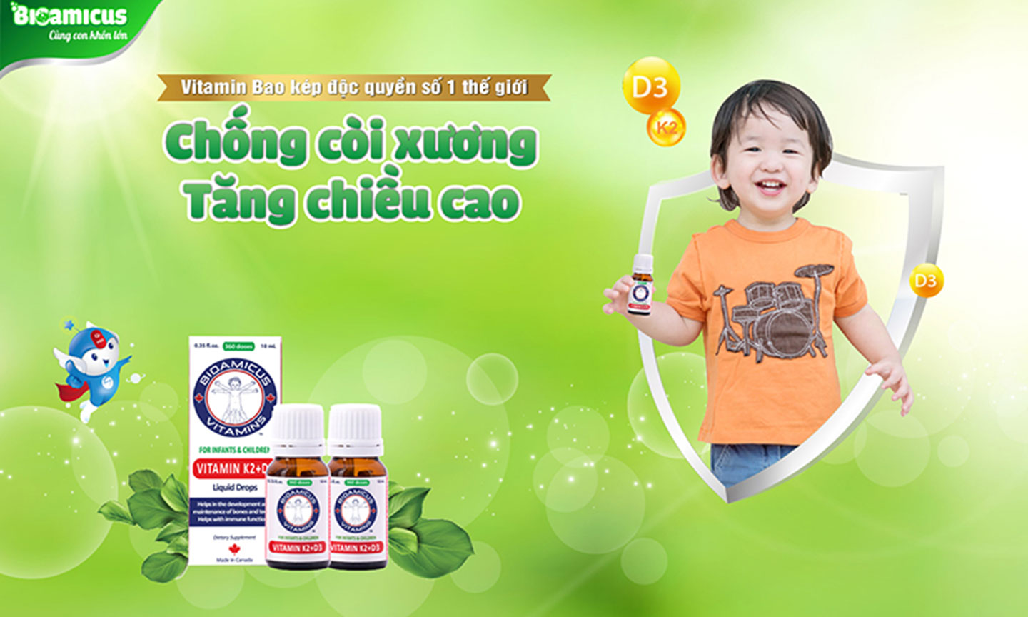 Sử dụng BioAmicus vitamin D3 K2 đúng cách để phát huy tác dụng hấp thu canxi tốt nhất