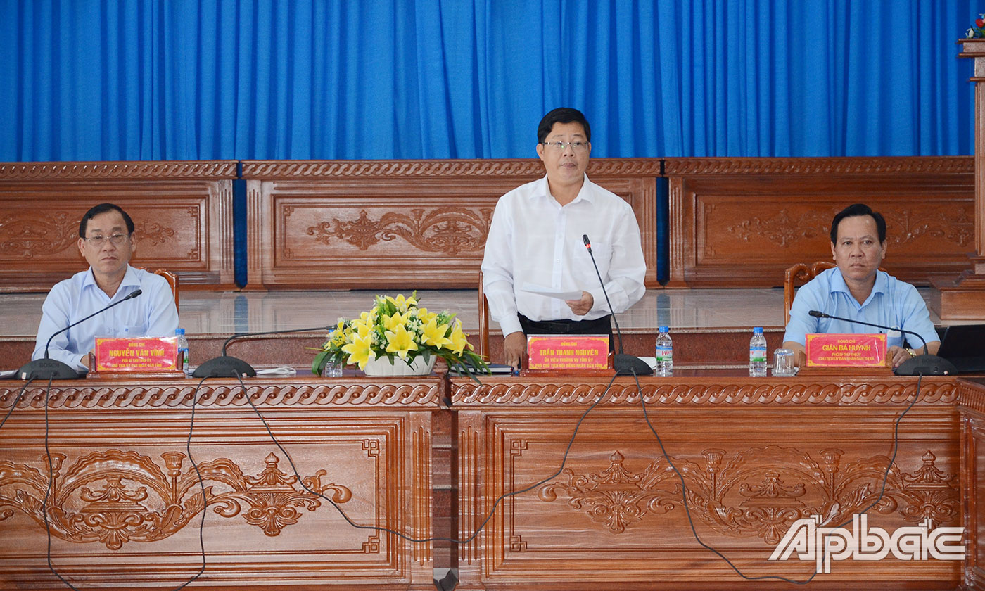 Đồng chí Trần Thanh Nguyên phát biểu tại hội nghị.