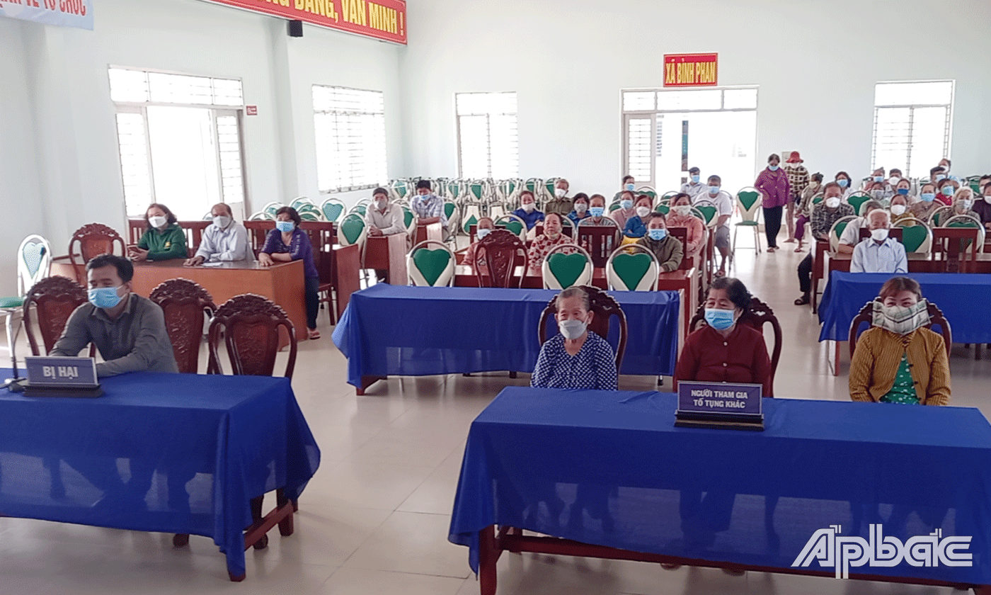 Điểm cầu xã Bình Phan, huyện Chợ Gạo.