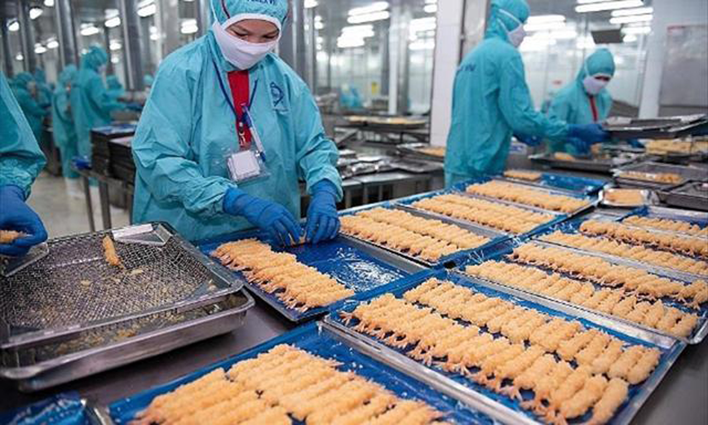 Xuất khẩu tôm 4 tháng đạt gần 1,4 tỷ USD, tăng hơn 45%, đạt kỷ lục so với cùng kỳ các năm trước đó - Ảnh: Vasep