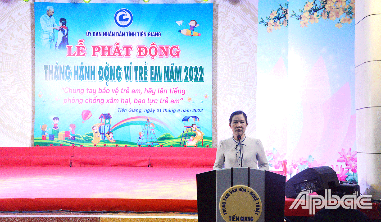 Bà Nguyễn Thị Mỹ Nương, Phó Giám đốc Sở LĐ-TB&XH thông qua kế hoạch Tháng hành động Vì trẻ em năm 2022