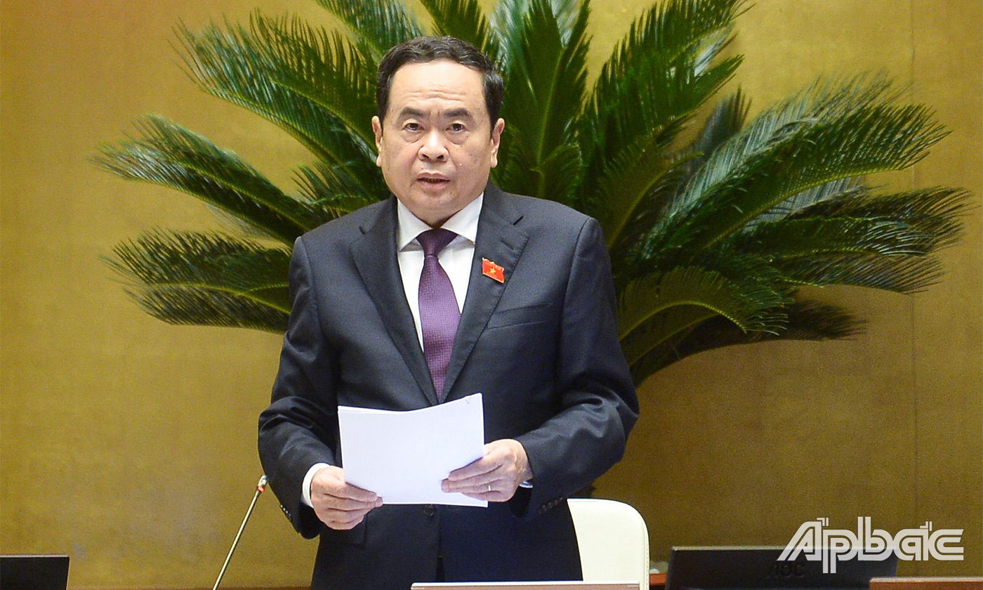 Phó Chủ tịch Thường trực Quốc hội Trần Thanh Mẫn phát biểu kết luận Phiên thảo luận