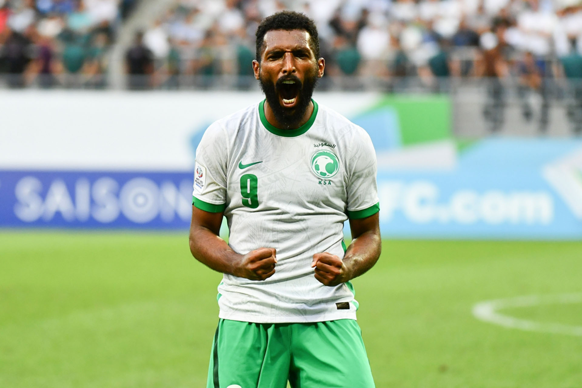 Tiền đạo Feras Albrikan gia tăng cách biệt cho Saudi Arabia ở phút 76. (Ảnh: AFC) 
