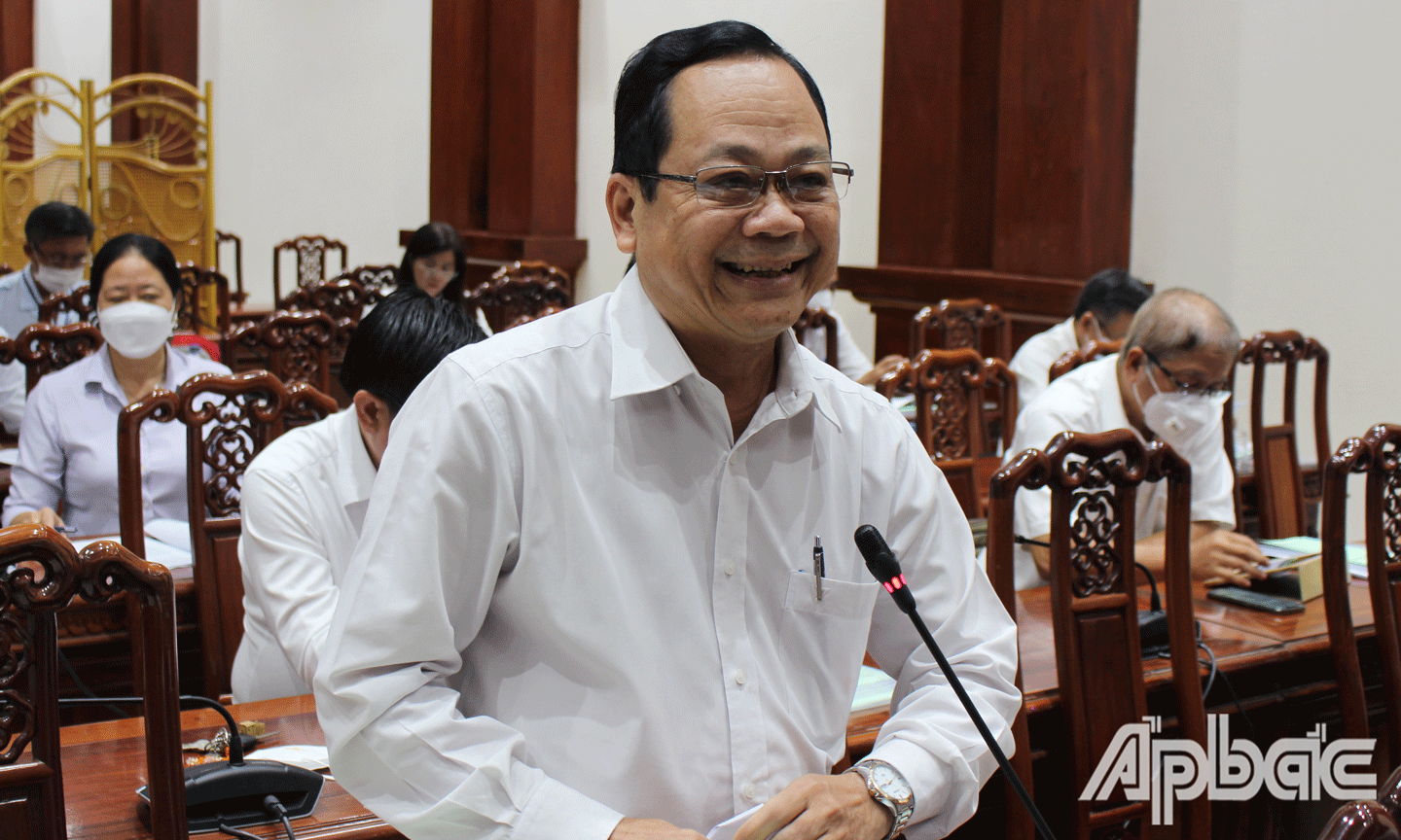 Bác sĩ Nguyễn Thanh Linh, Phó Giám đốc Sở Y tế Tiền Giang phát biểu. 