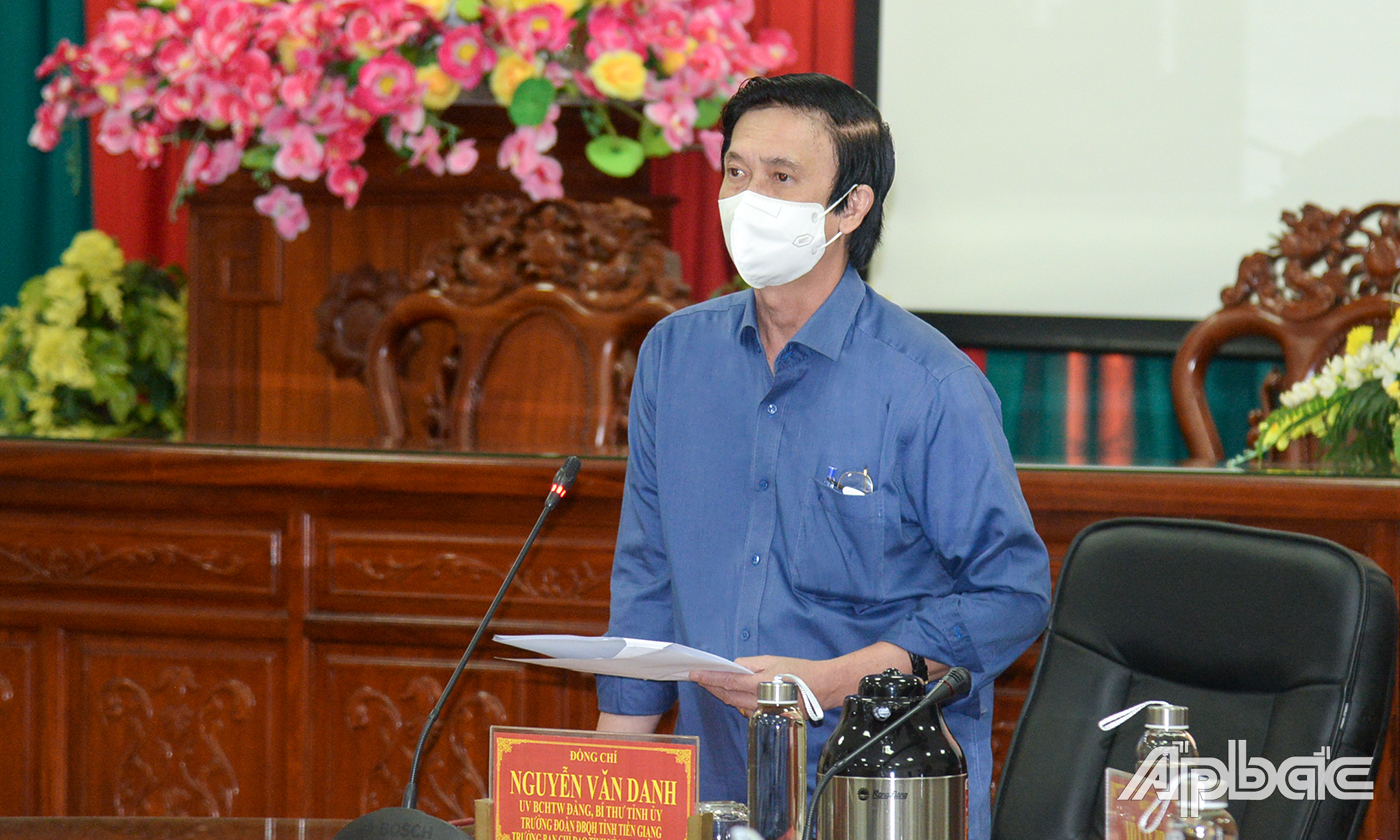 Đồng chí Nguyễn Văn Danh phát biểu tại hội nghị.