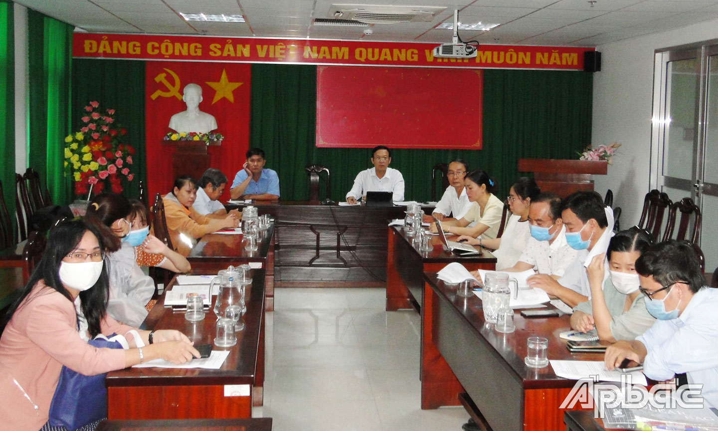 Điểm cầu tại Sở Y tế Tiền Giang.