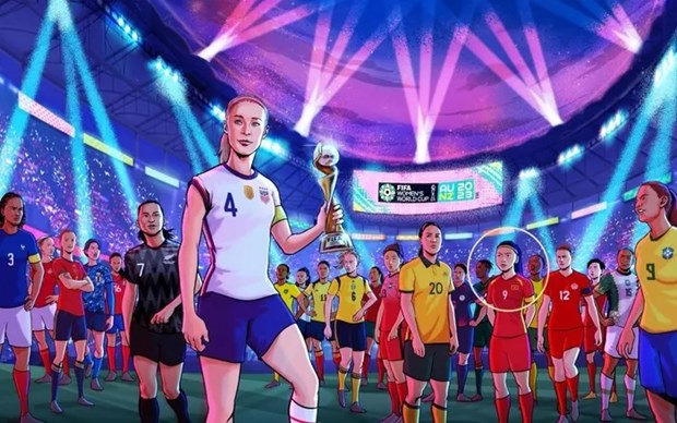 Huỳnh Như xuất hiện trong poster vòng chung kết World Cup nữ 2023. (Nguồn: FIFA)