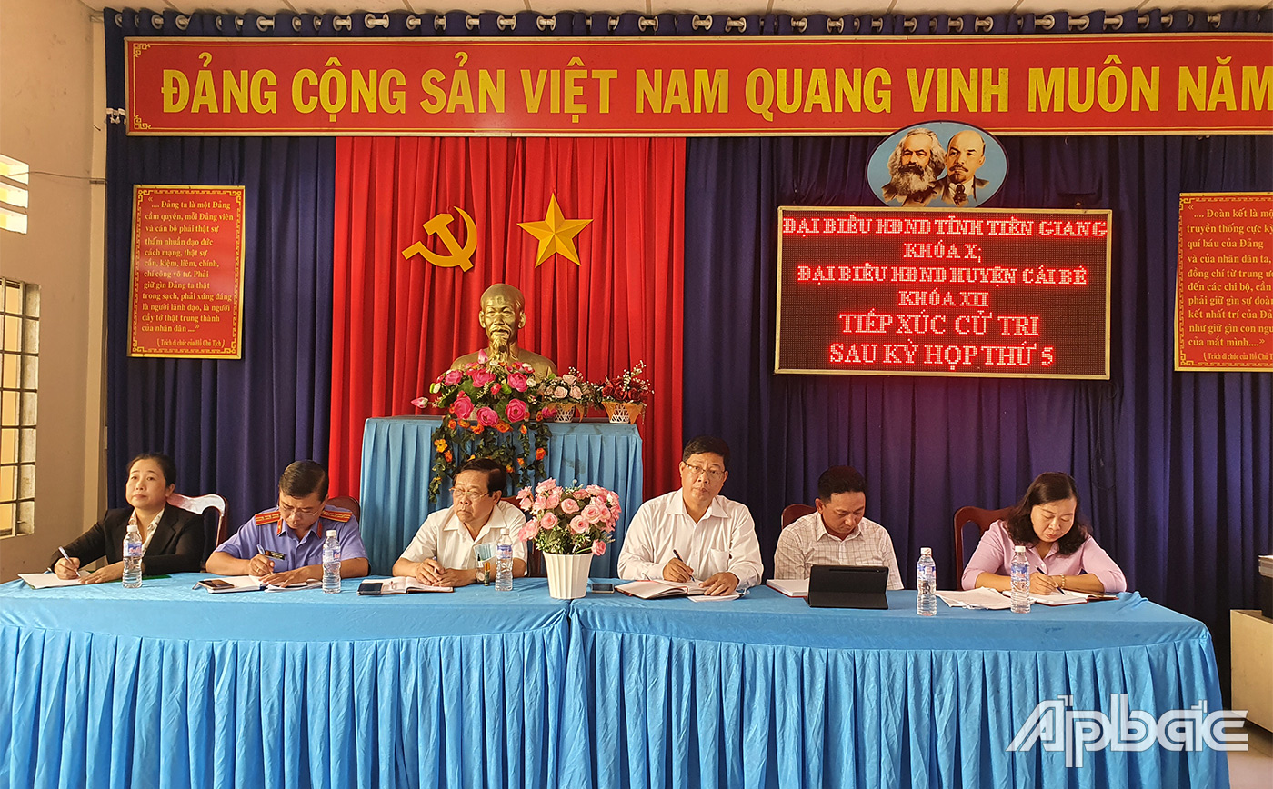 Đại biểu HĐND tỉnh, huyện nghe ý kiến cử tri phát biểu
