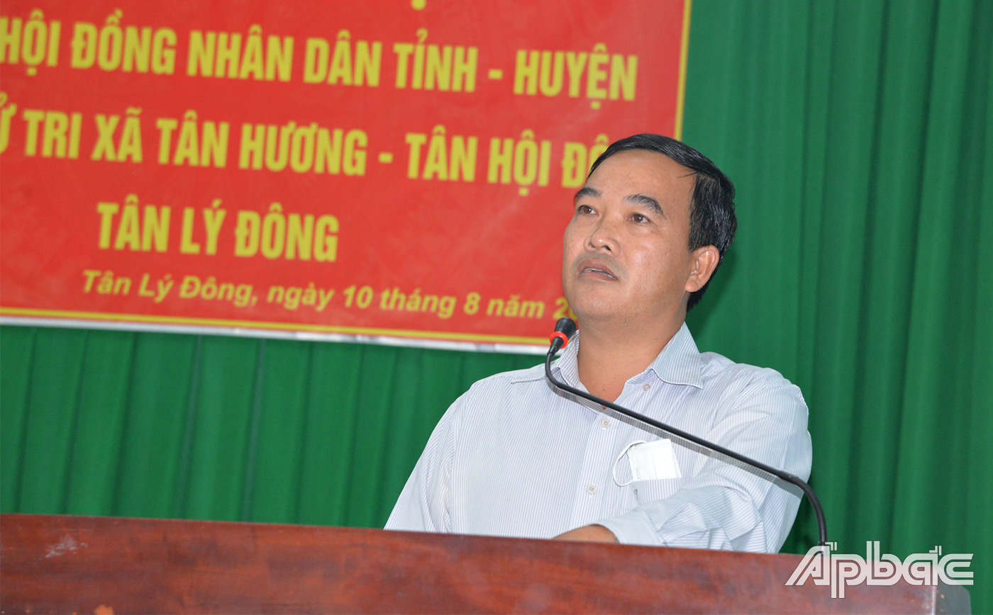 Lãnh đạo UBND xã Tân Lý Đông trả lời ý kiến kiến nghị của cử tri