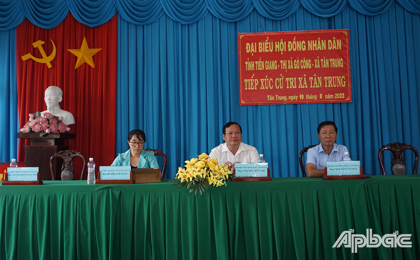 Đại biểu HĐND tỉnh, huyện nghe ý kiến cử tri phát biểu