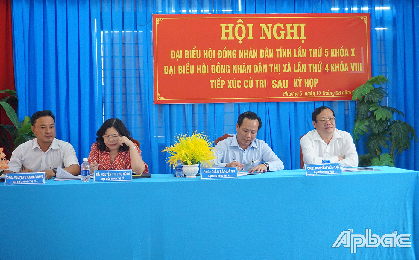 Đại biểu HĐND tỉnh, huyện nghe ý kiến cử tri phát biểu