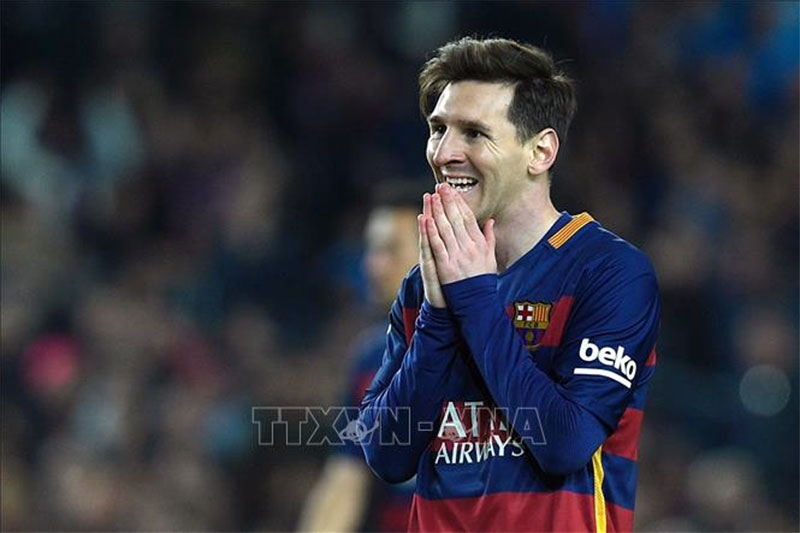 Tiền đạo Lionel Messi đã bất ngờ không có mặt trong danh sách đề cử rút gọn 30 người tranh Quả bóng vàng 2022. Ảnh: TTXVN 
