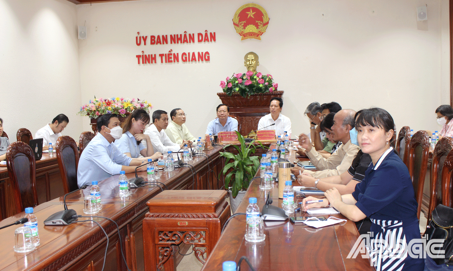Quang cảnh tại điểm cầu tỉnh Tiền Giang. 