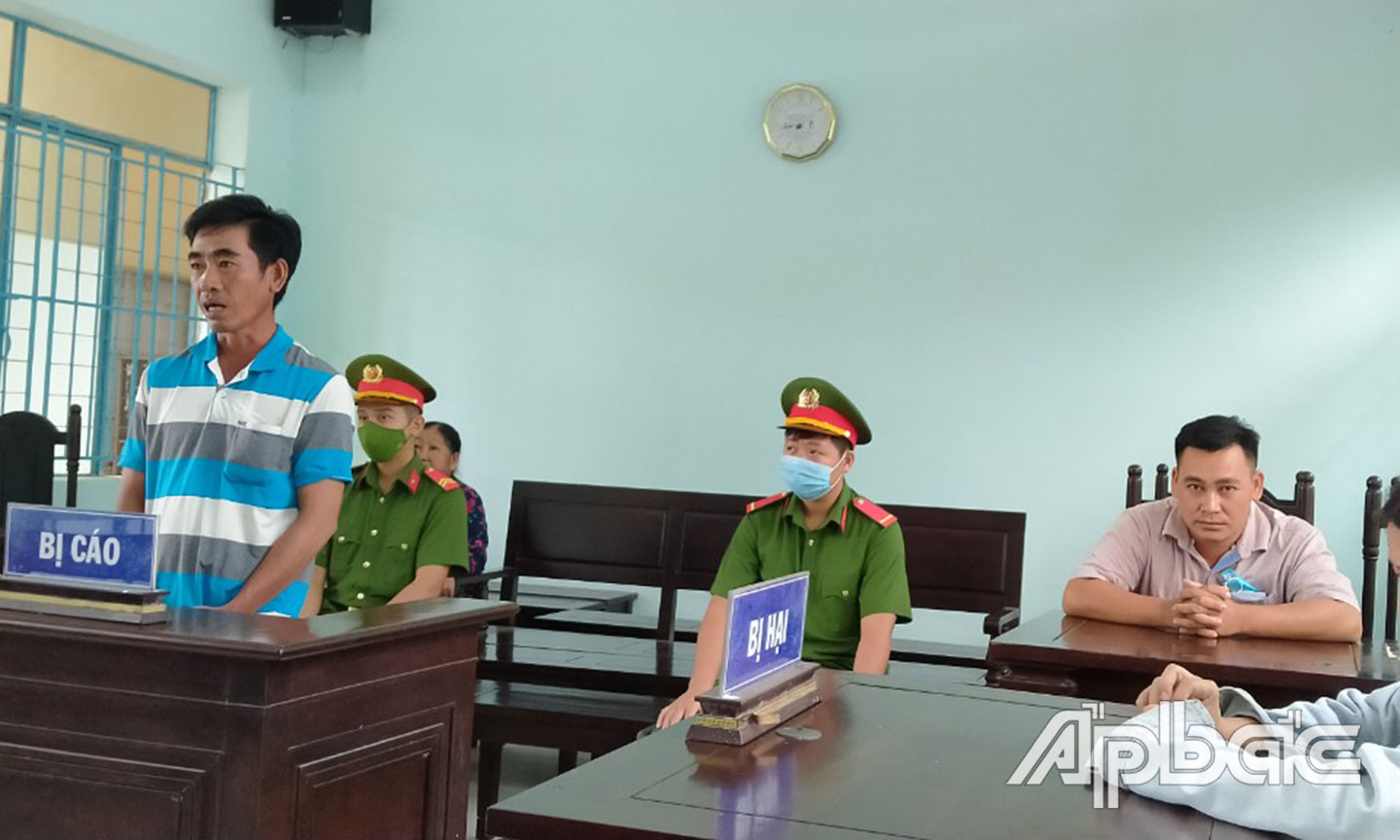 Bị cáo Tròn tại HĐXX.
