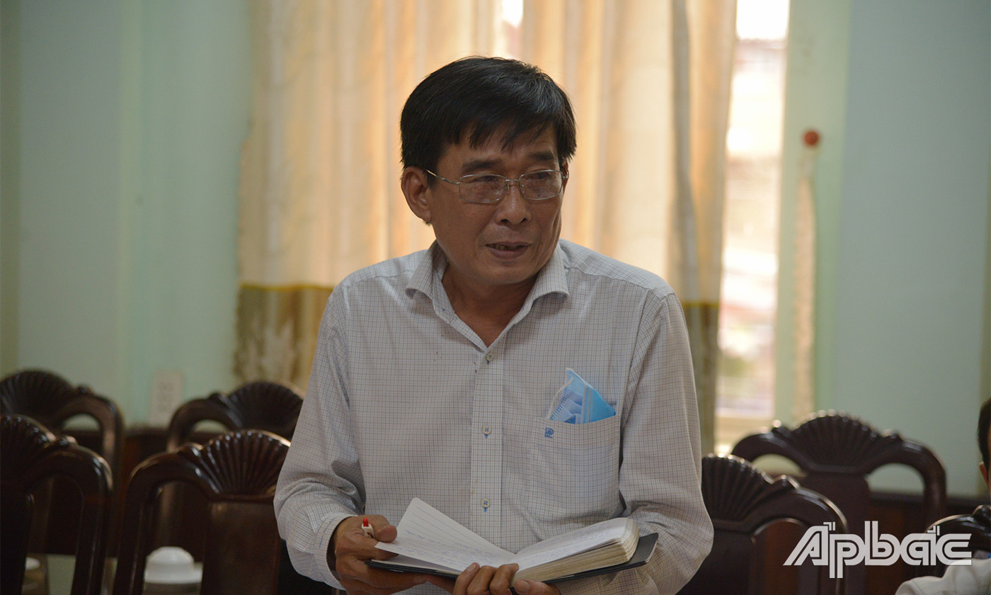 Lãnh đạo TX. Cai Lậy phát biểu tại buổi làm việc