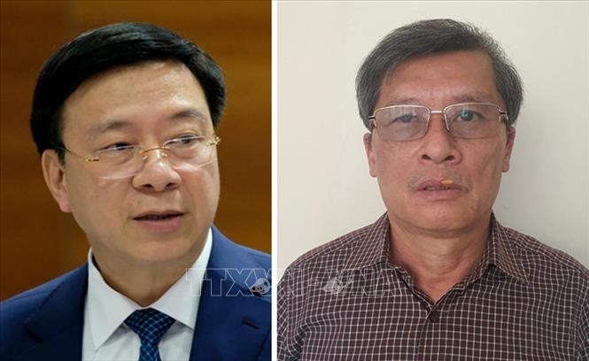 Bị can Phạm Xuân Thăng (trái) và bị can Phạm Mạnh Cường (phải). Ảnh: TTXVN phát