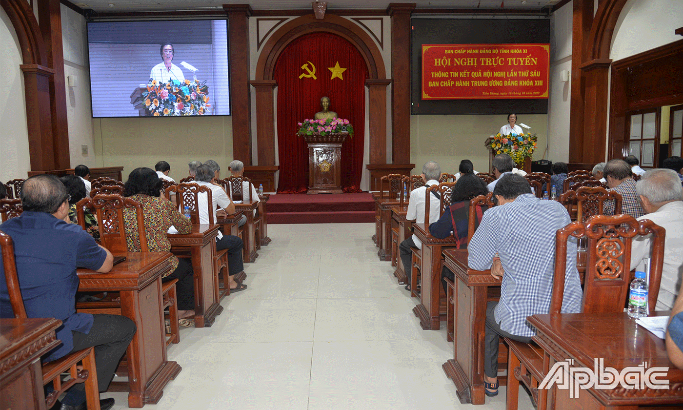 trì hội nghị thông tin nhanh kết quả Hội nghị lần thứ sáu Ban Chấp hành Trung ương Đảng khóa XIII.