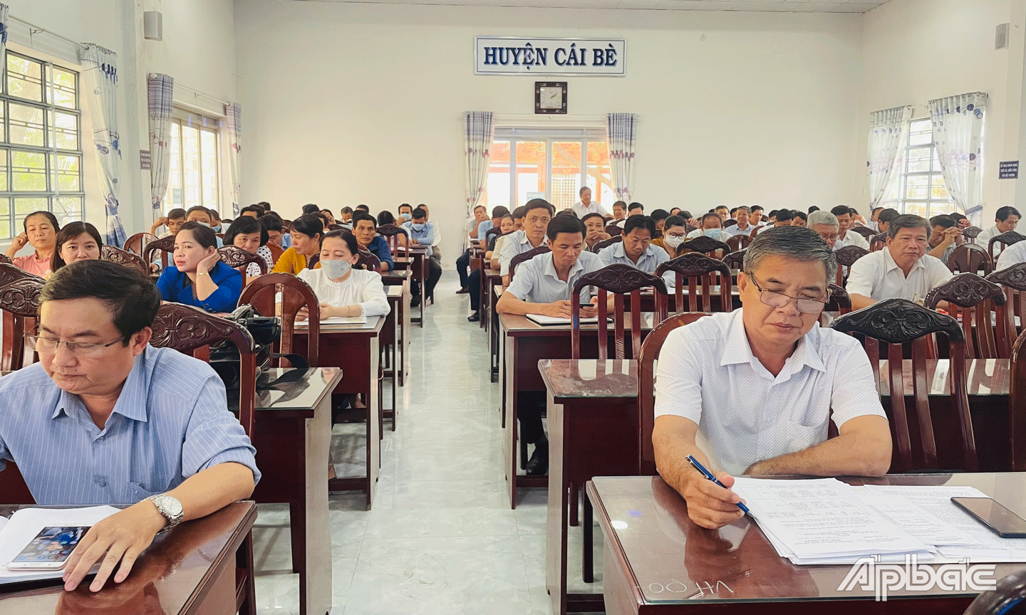 Quang cảnh buổi tuyên truyền. 