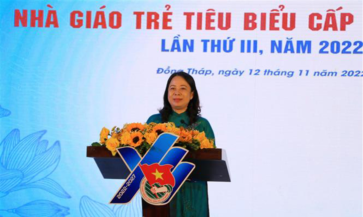 Phó Chủ tịch nước Võ Thị Ánh Xuân phát biểu tại buổi lễ.