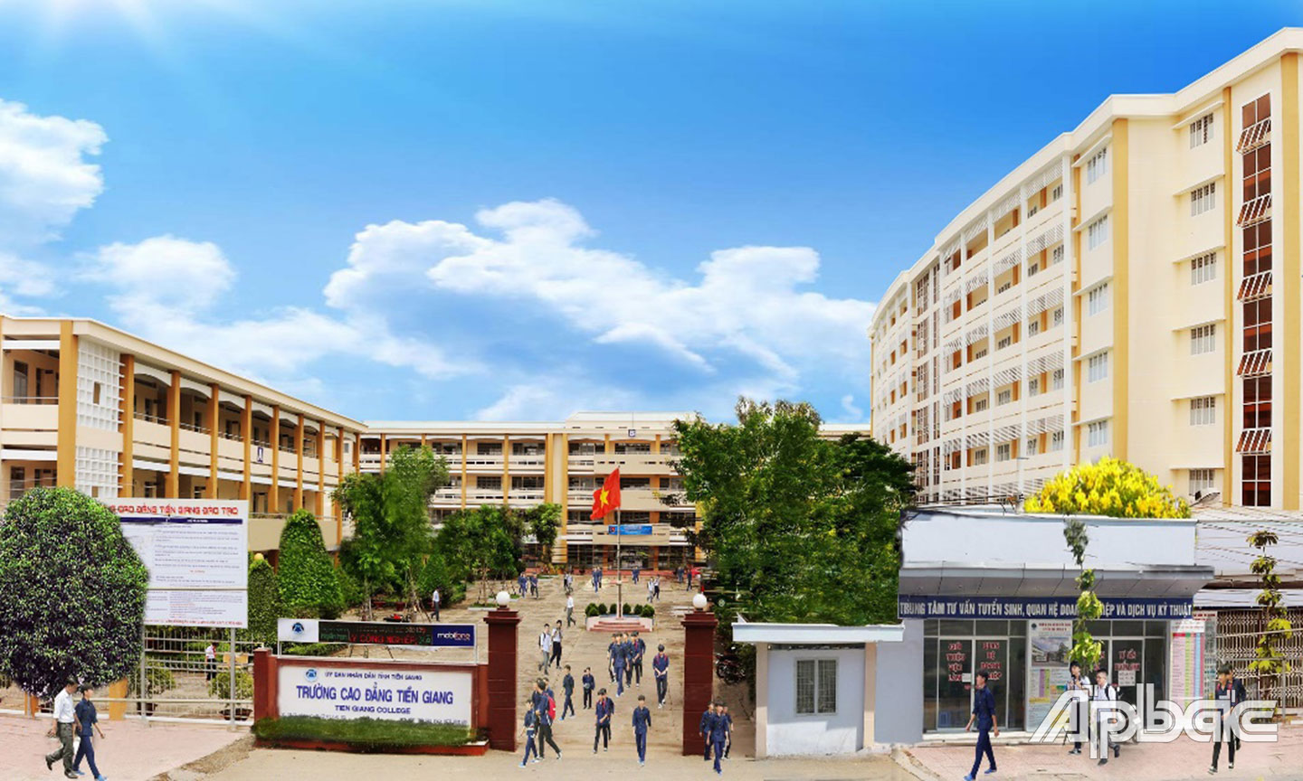 Toàn cảnh cơ sở chính Trường CĐ Tiền Giang. 			               									                                                             Ảnh: Anh Tuấn