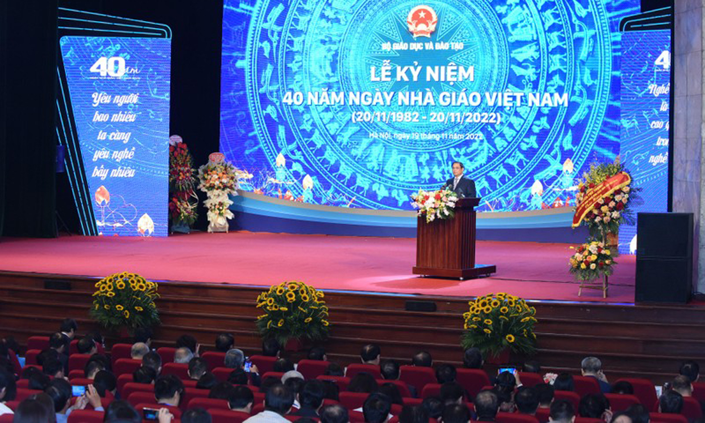 Thủ tướng Phạm Minh Chính phát biểu tại lễ kỷ niệm.