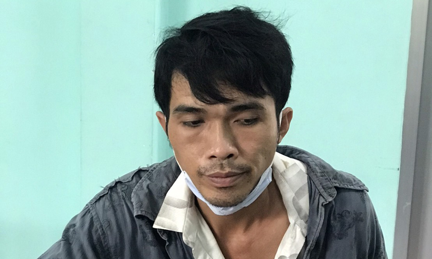 Nghi phạm Hiệp tại cơ quan Công an.