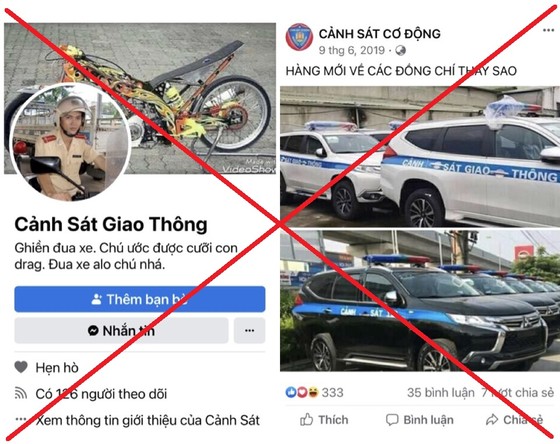 Trang mạng xã hội dùng hình ảnh của lực lượng công an.