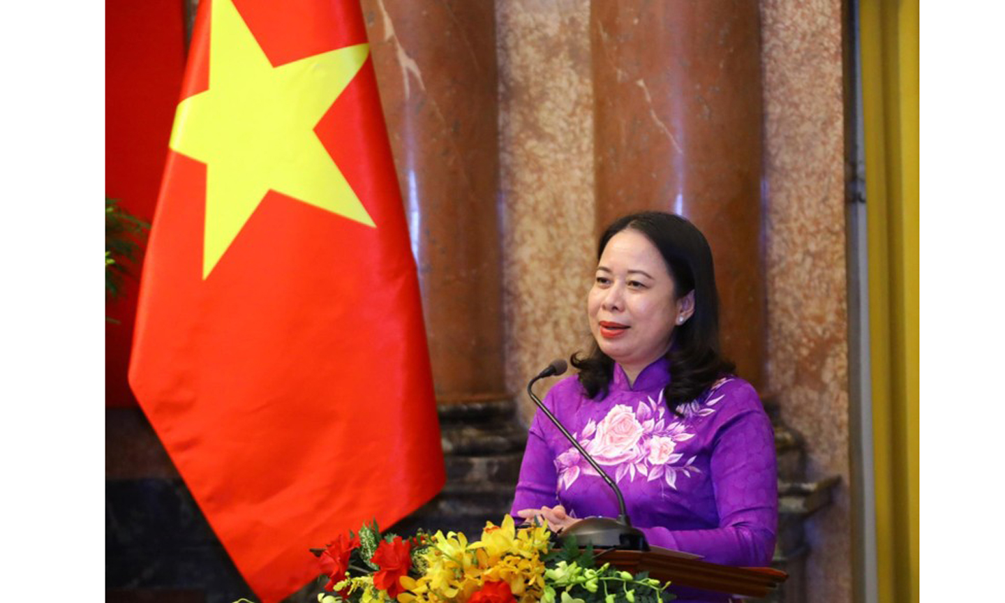 Phó Chủ tịch nước phát biểu tại buổi gặp mặt.