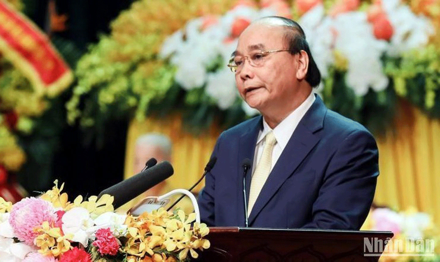 Chủ tịch nước Nguyễn Xuân Phúc phát biểu chúc mừng Đại hội.