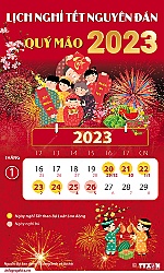 Lịch nghỉ Tết Nguyên đán Quý Mão 2023