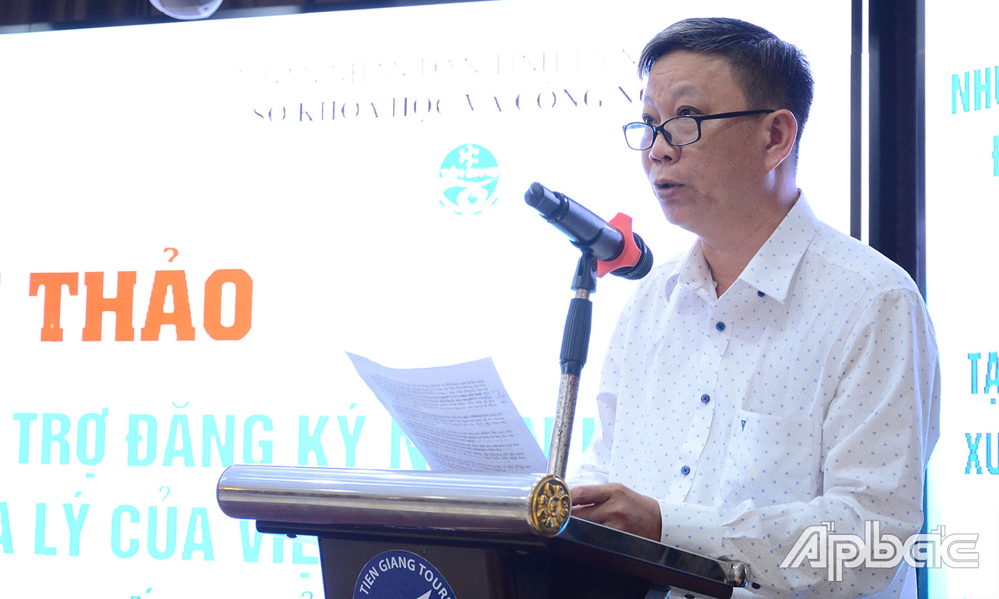 Đồng chí Lê Quang Khôi phát biểu tại hội thảo.