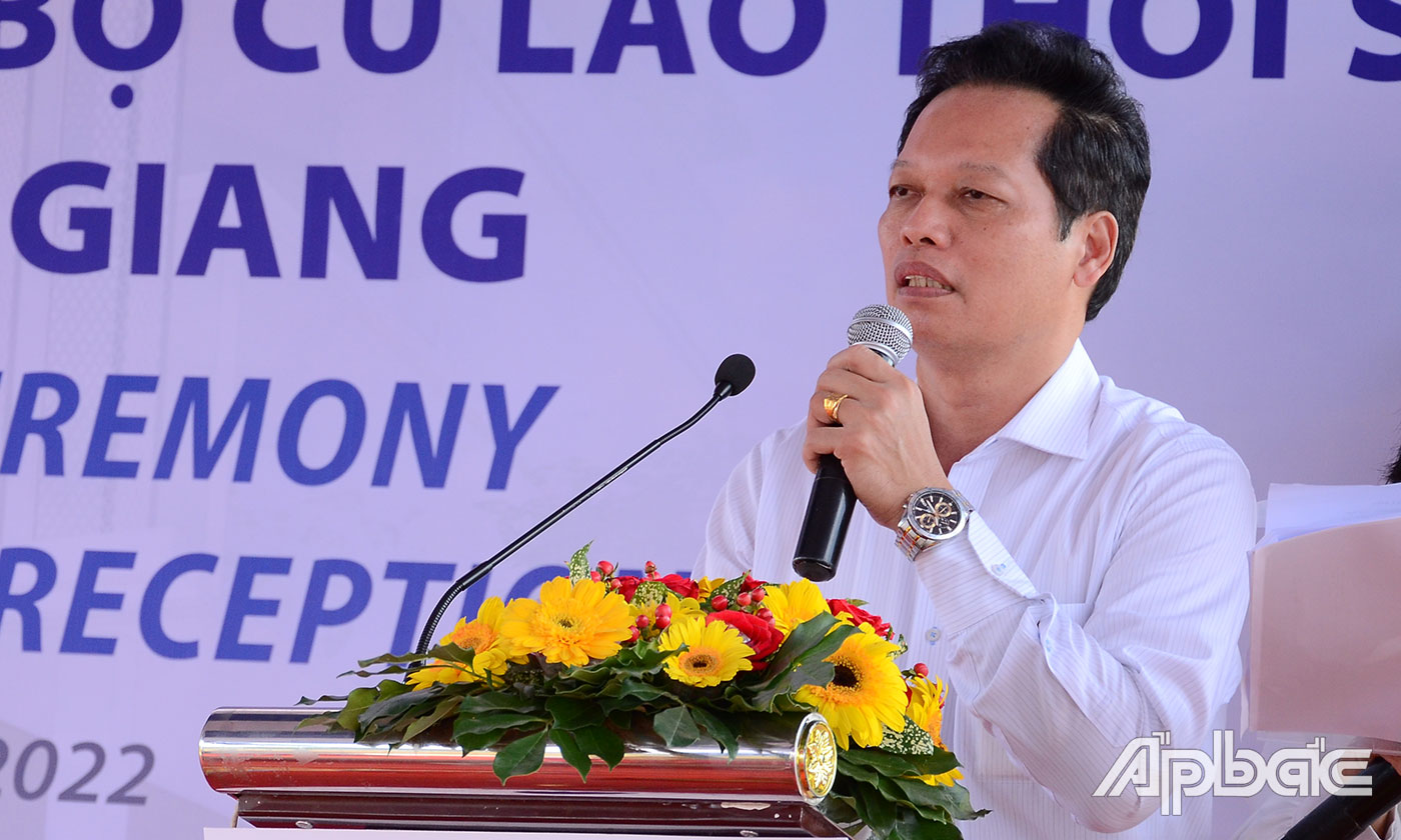Đồng chí Nguyễn Thành Diệu phát biểu tại Lễ khởi công.