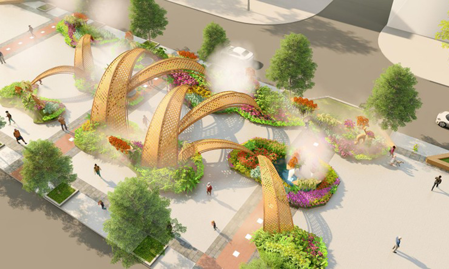 Phối cảnh Khu lan trên Đường hoa Nguyễn Huệ 2023.