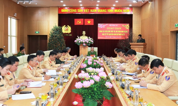 Bộ Công an tổ chức Giao ban công tác công tác bảo đảm trật tự, an toàn giao thông bảo vệ Tết Nguyên đán Quý Mão 2023, ngày 17-1-2023. Ảnh: TL. 