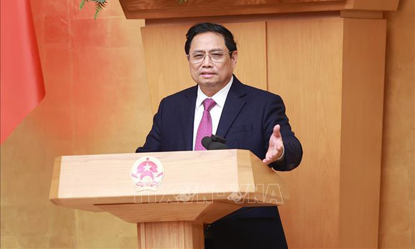 Thủ tướng Phạm Minh Chính chủ trì họp Thường trực Chính phủ, đánh giá tình hình Tết Nguyên đán Quý Mão 2023 và triển khai các nhiệm vụ trọng tâm sau Tết. Ảnh: Dương Giang/TTXVN