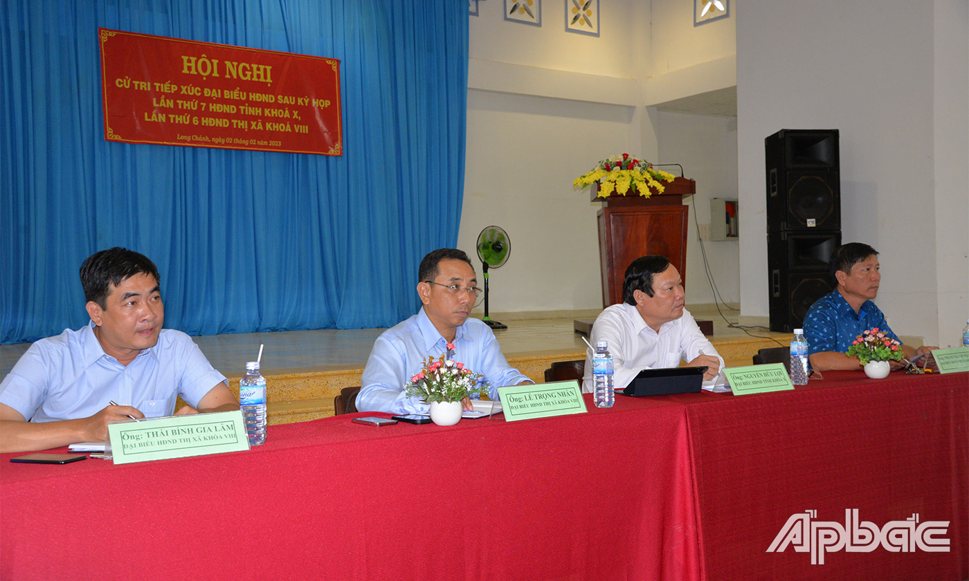 Đại biểu HĐND tỉnh, huyện nghe ý kiến cử tri phát biểu