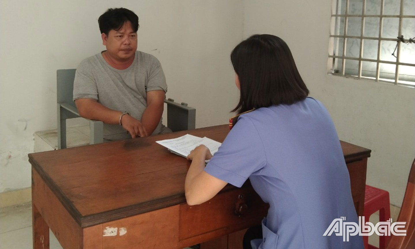 Tài xế tại cơ quan điều tra.