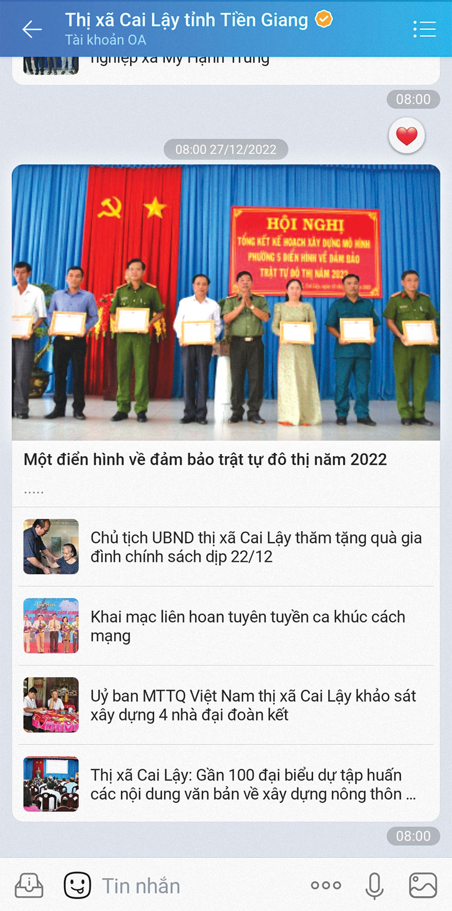 Trang Zalo “Thị xã Cai Lậy tỉnh Tiền Giang”.