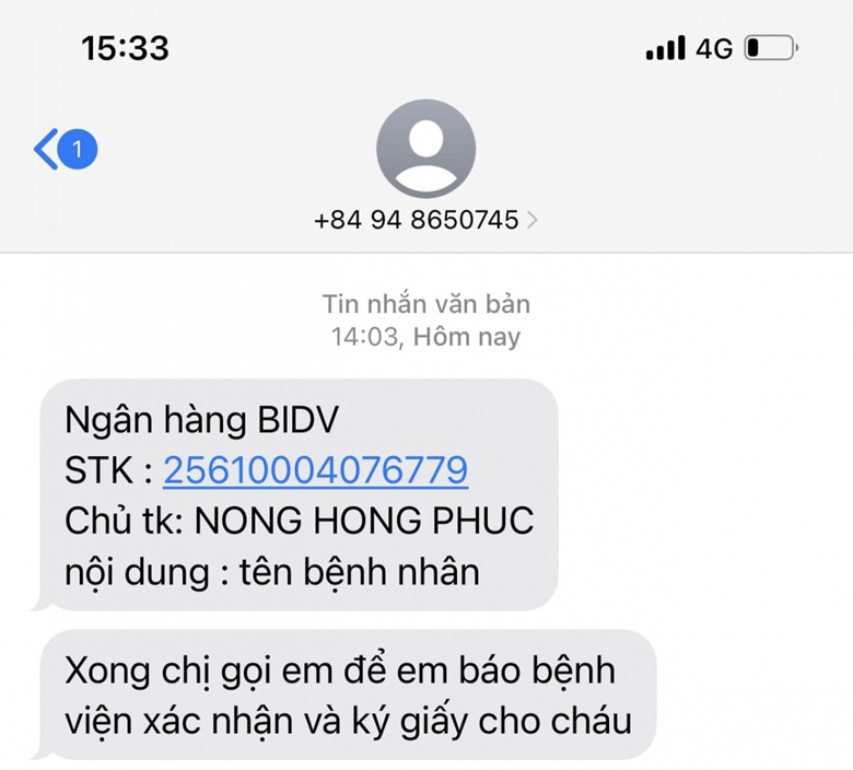 Kẻ lừa đảo nhắn tin cho một phụ huynh.