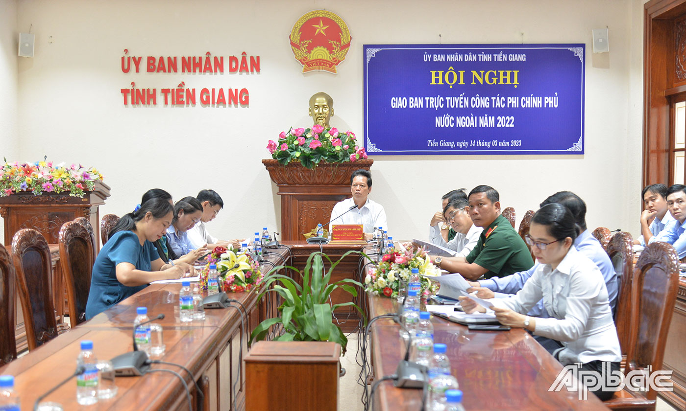 Quang cảnh tại điểm cầu Tiền Giang.