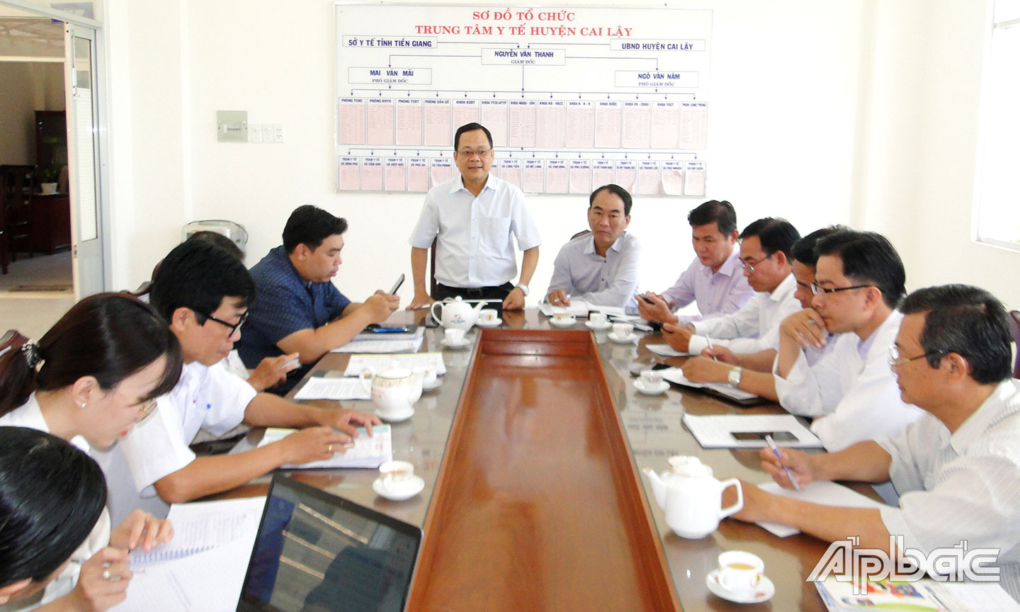  BSCK2. Nguyễn Thanh Linh, phát biểu với buổi làm việc tại TTYT Cai Lậy.
