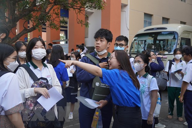 Gần 40.000 thí sinh dự thi tại các điểm thi ở Thành phố Hồ Chí Minh. (Ảnh: Thu Hoài/TTXVN)