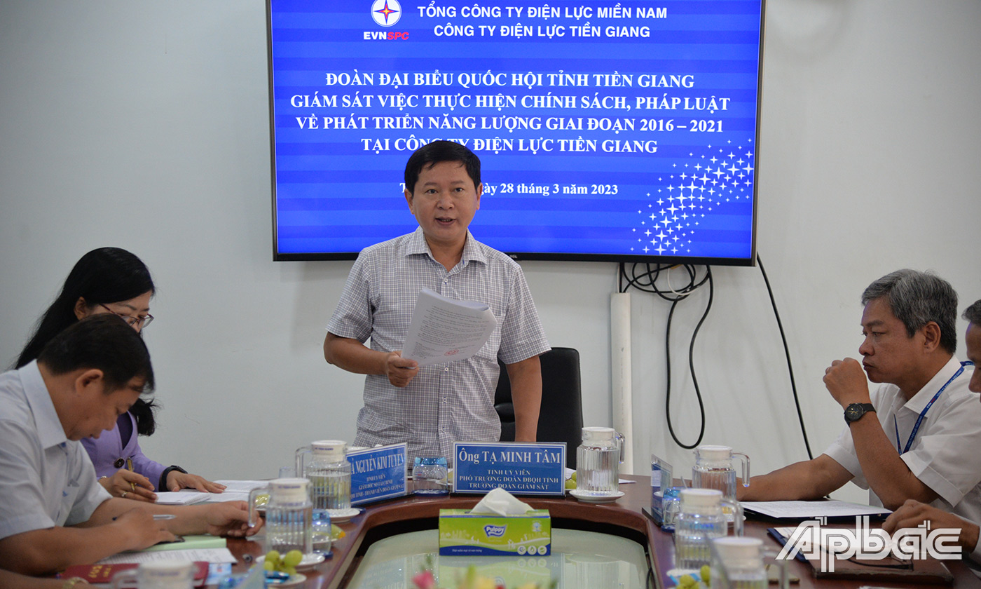 đồng chí Tạ Minh Tâm kết luận buổi làm việc