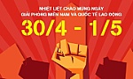 Thông báo thời gian nghỉ, treo cờ Tổ quốc dịp lễ 30-4, 1-5