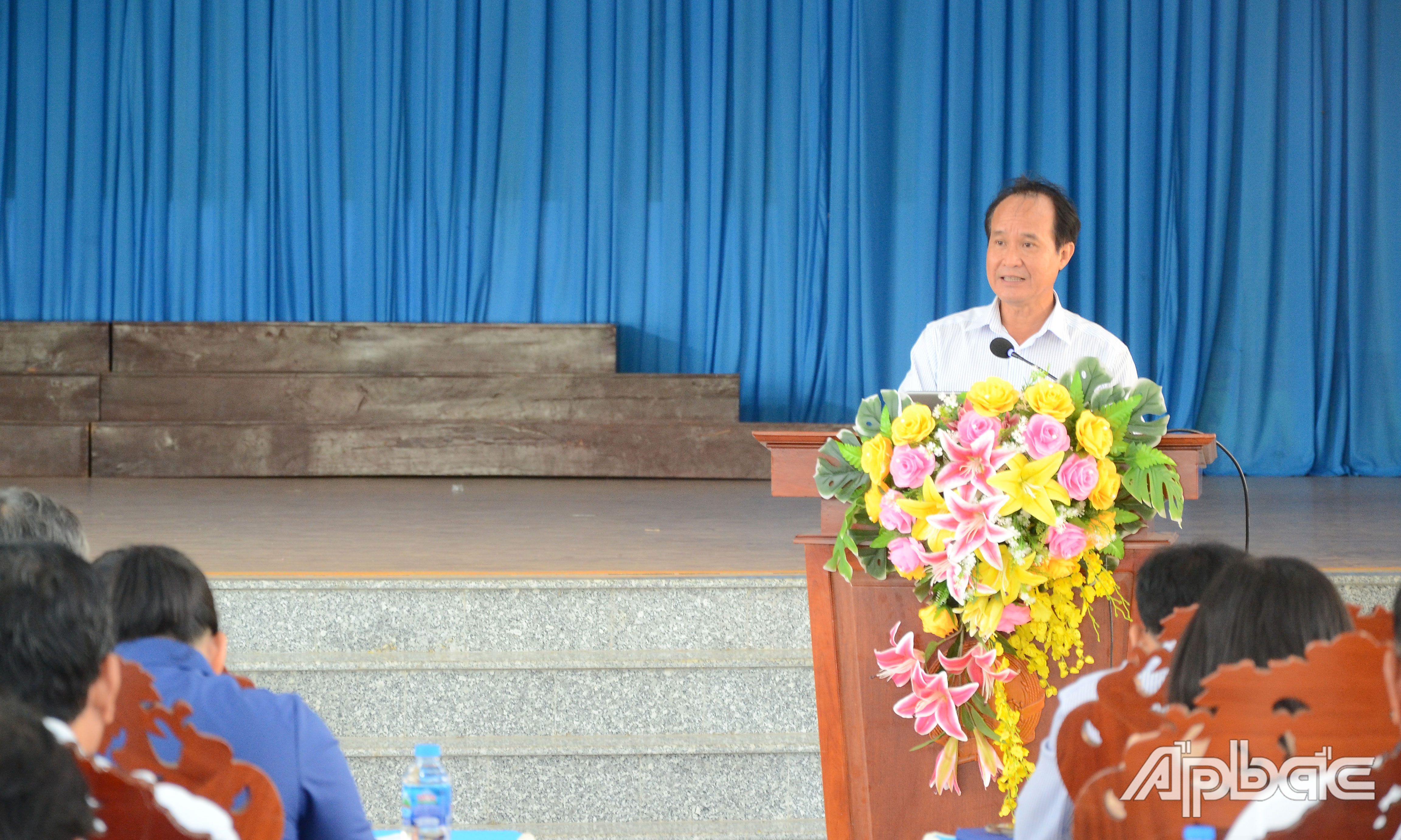 Giám đốc Sở Công thương Lưu Văn Phi phát biểu tại hội nghị.